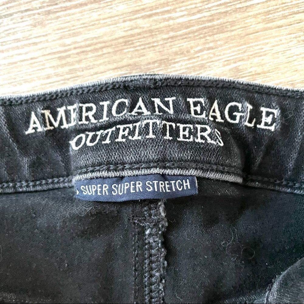 American eagle outfitters black super stretch hi rise shortie - Picture 5 of 11